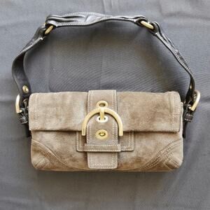 Coach Vintage Soho Brown Suede Leather Baguette Bag 8A18